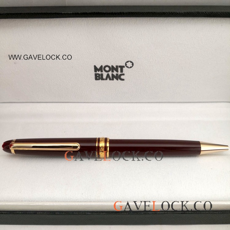 AAA Replica Mont Blanc Meisterstuck Ballpoint Pen Red and Gold